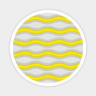 Yellow and black wave lines Magnet